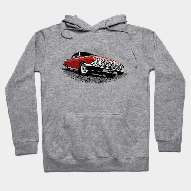 Red 62 Chevy Impala Hoodie by ZoeysGarage